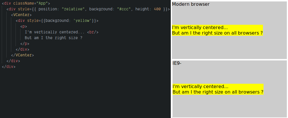 Result in IE, working